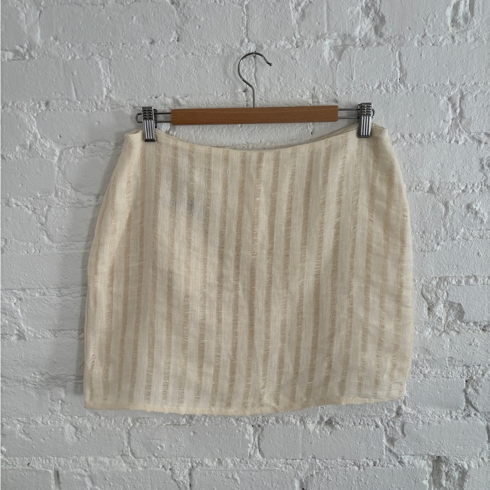 Savannah Morrow Linen Striped Mini Skirt